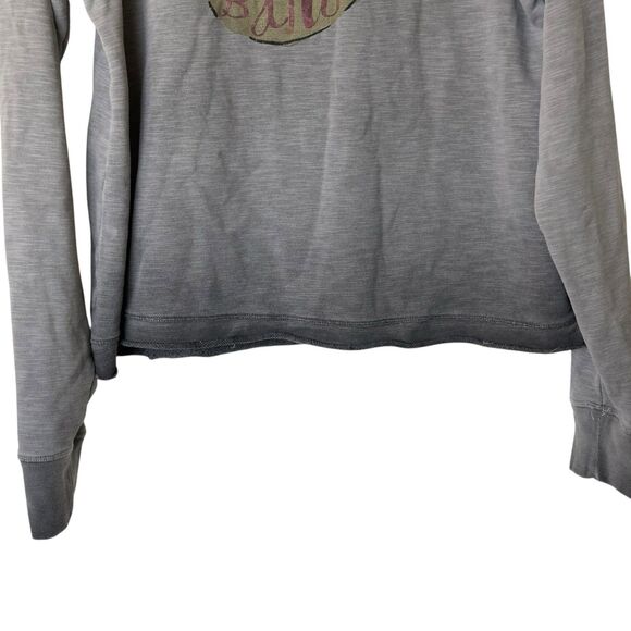 Anthropologie Saturday Sunday Sweatshirt Women's L Gray Burnout Let's Go Bananas - Picture 5 of 15
